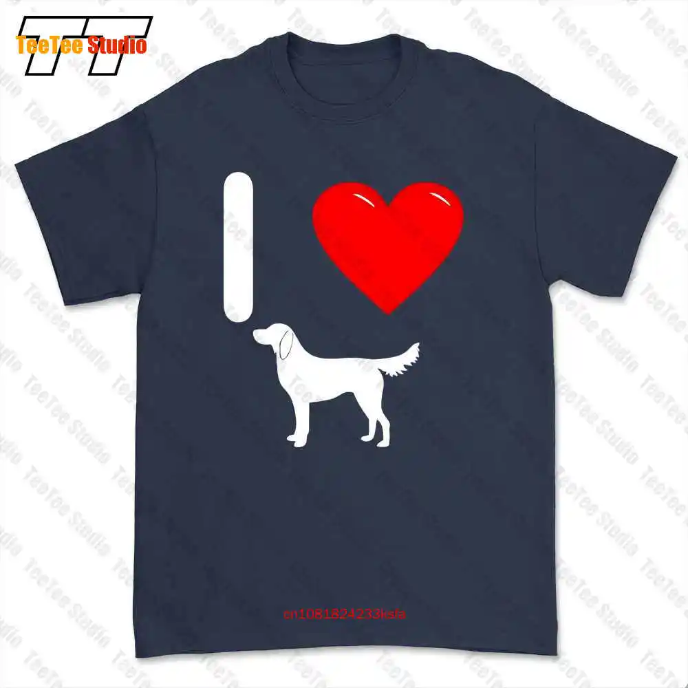 I Love Flat Coated Retriever Silhouette T-shirt Tee 0XL9