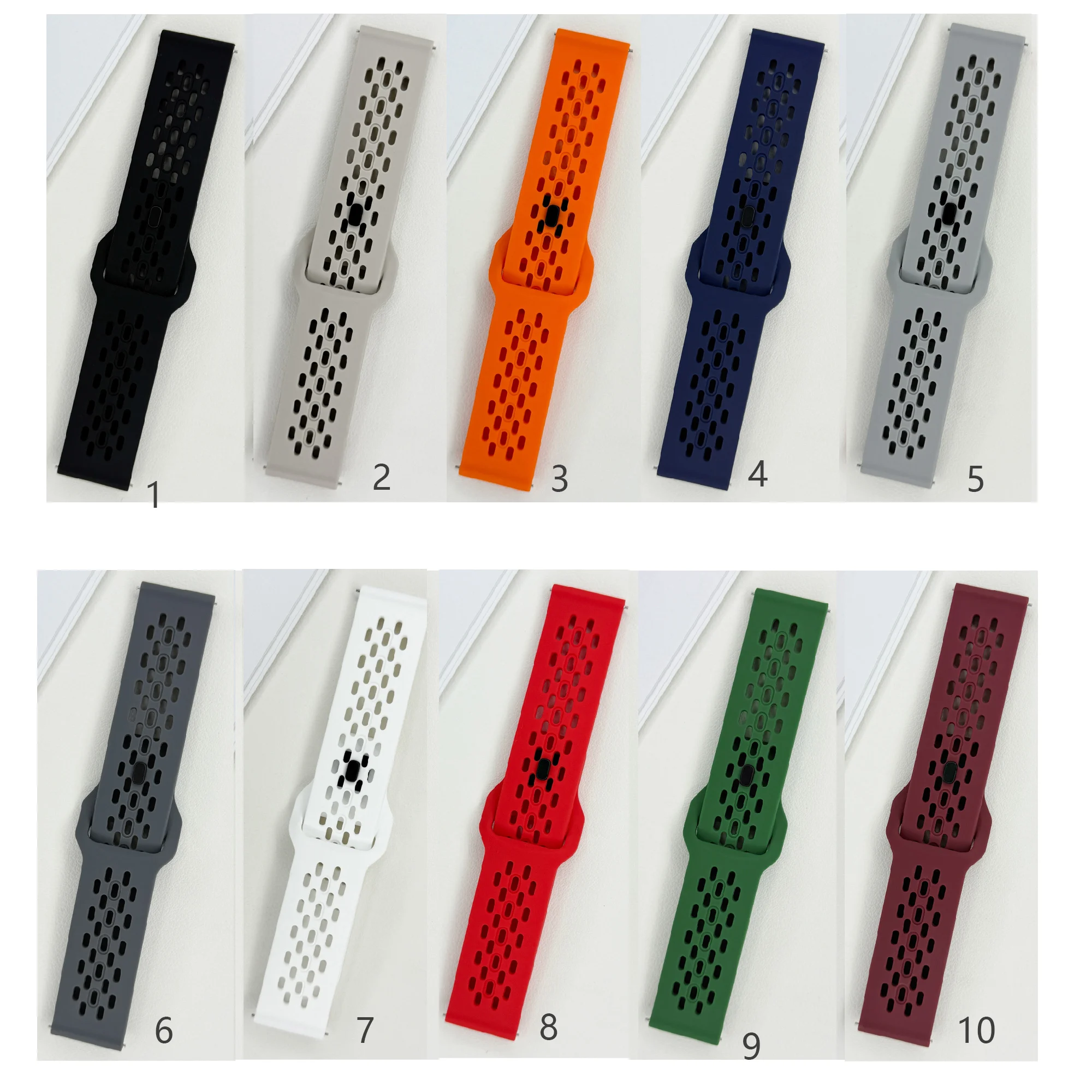 Mesh Sports Watches Silicone Strap For Apple Smartwatch Series 10 9 8 7 Se 6 iWatch Ultra 46 42 40 44 41 45 49 mm. Multicolored