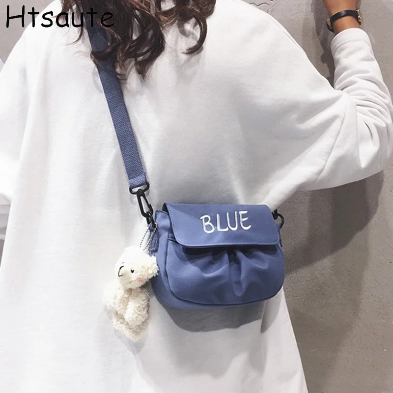 

Mini Women Nylon Shoulder Bags Korean Cartoon Print Fashion Tote Bag Mini Cloth Handbags Phone Crossbody Bag for Cute Girl