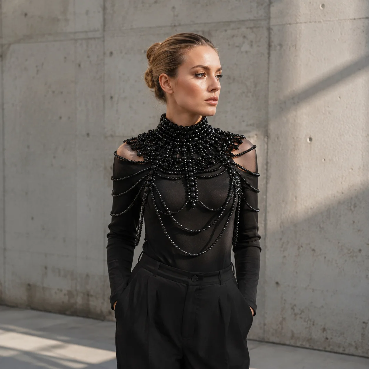 Elegant Multilayer Body Chain Luxurious Statement Wedding Party Choker Evening Dress Shawl Necklace Epaulet For Women