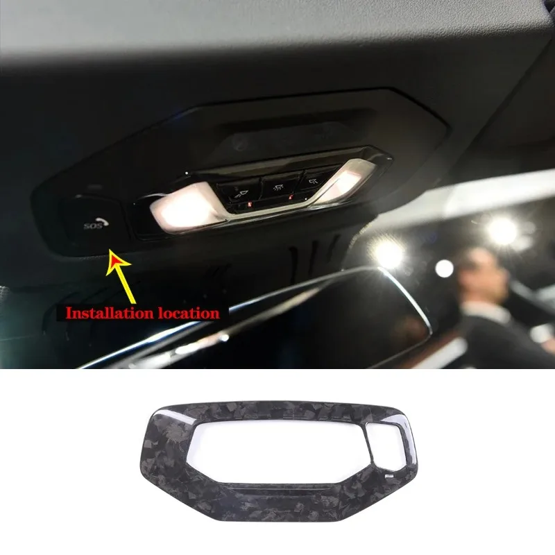 For BMW 8 Series G14 G15 2019-2023 Real Carbon Fiber Car Front Reading Lights Frame Cover Trim Interior Car Accessories