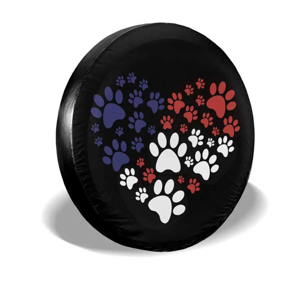 1 X Car Style Paw Heart Print Dinosaur Turtle Pu PVC Leather Spare Tire Cover For Honda Toyota Jeep Back Wheel Covers Protector