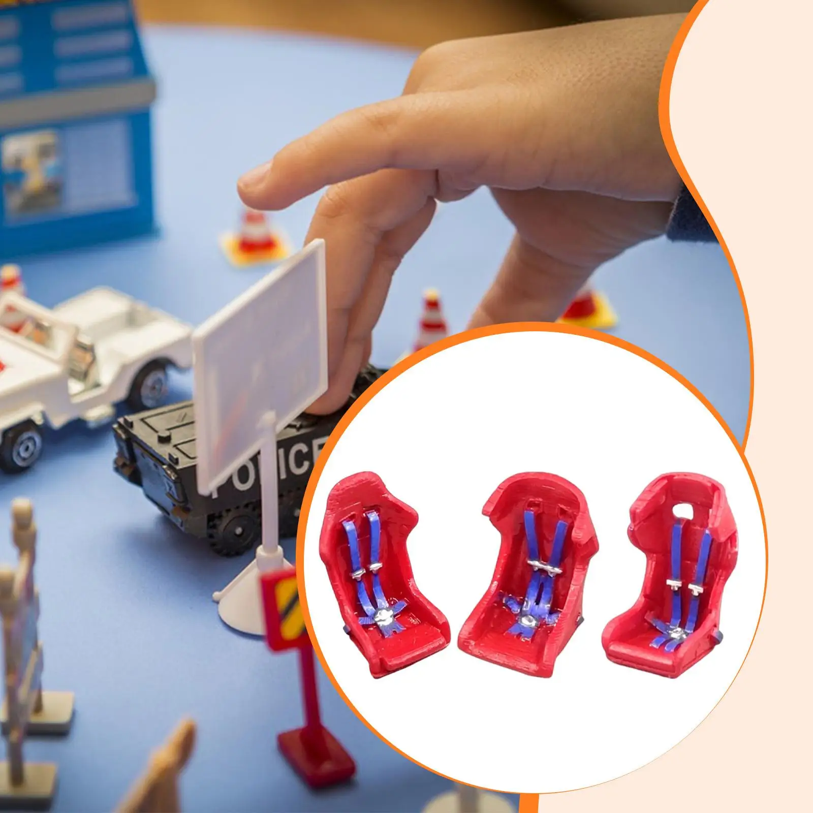 1/64 Sport-Schalensitz aus Harz, Miniatur-Auto-Innenausstattung für Architekturmodelle