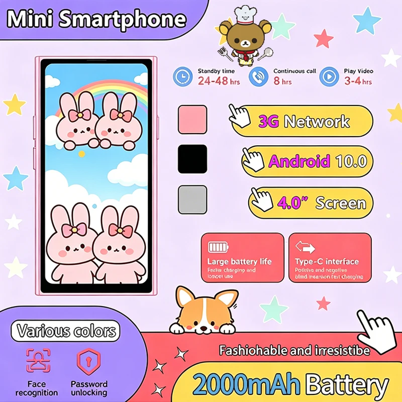 

ONEMYTH S25 Pro Mini 4.0 Inch HD 3G Phone 2GB+16GB Dual SIM 5MP Camera 2000mAh Google Play