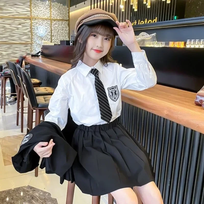 

Suit JK College Style Pleated Skirt 2024 Autumn New Little Girl Suit Jacket Children's Clothing Girl Clothes Girls Suit