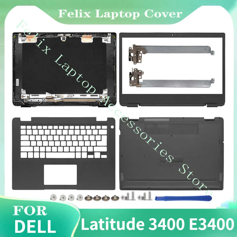 

New for Dell Latitude 3400 E3400 Series LCD Rear Cover/Front Bezel/Palm Cushion/Bottom Cover/Hinge Black 0PTF1G