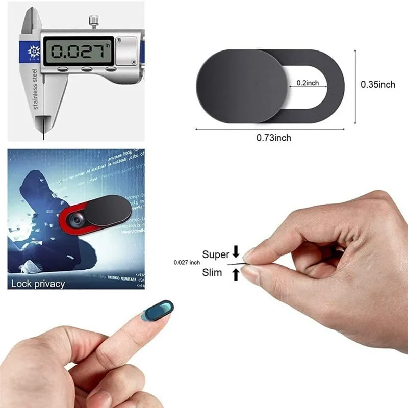 10ps Webcam Cover Shutter Magnet Slider Plastic Camera Cover for Tablet Web Laptop Pc Camera Mobile Phone Lenses Privacy Sticker