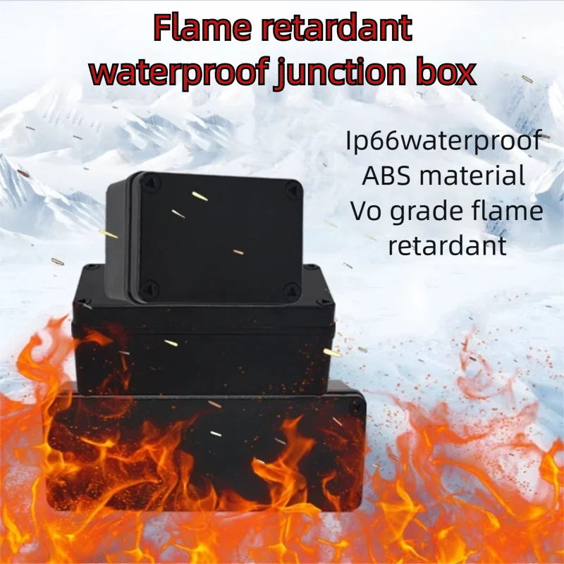 

Огнестойкая черная водонепроницаемая распределительная коробка из АБС-пластика V0 для наружного источника питания и герметичной приборной коробки