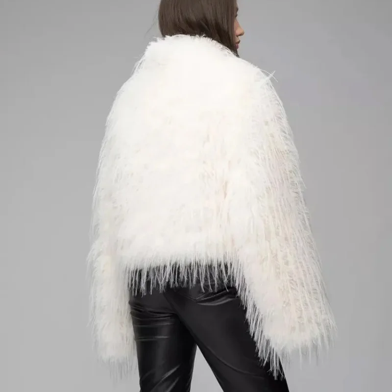 معطف نسائي شتوي جديد سميك ورقيق وعصري ودافئ من الفرو الصناعي، ملابس نسائية من الفرو الصناعي