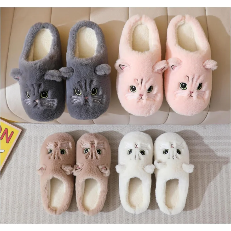 شباشب حيوانات قطيفة، شباشب ناعمة ومريحة، شباشب منزلية للسيدات، شباشب قطيفة لغرفة النوم والقطط والفتيات #2