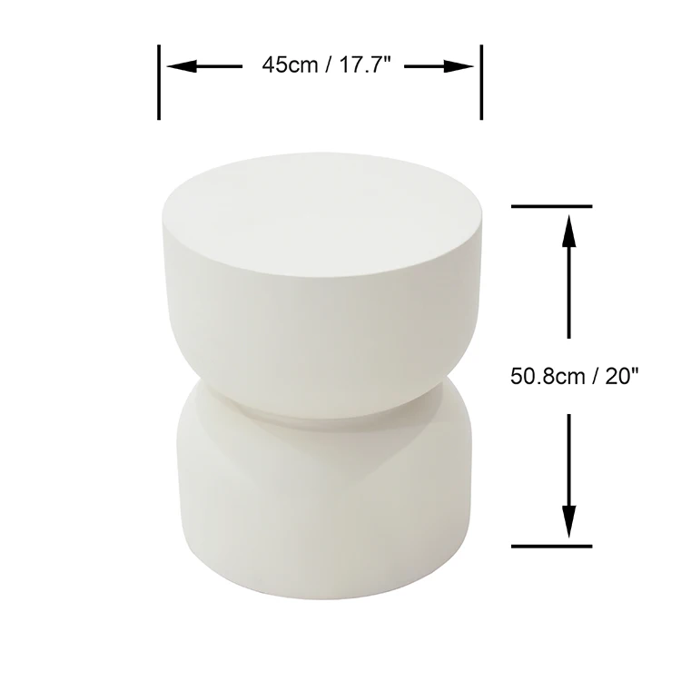 Modern high quality round white GFRC concrete side end table for home