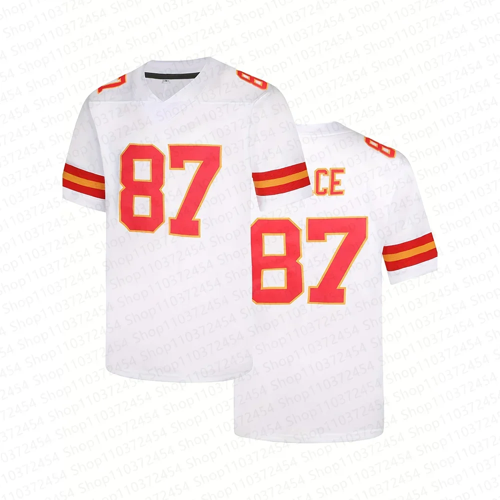 American Chiefs Kansas City Mahomes No. 87 rugby 3D Jersey Boys/Men's Sports Breathable Jersey Special Football Jerseys 2024 New