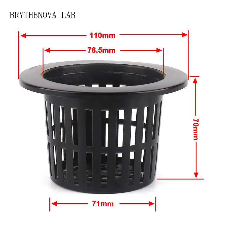 50pcs 78mm Aquaponic Hydroponic Basket Soilless Growing Hydroponic Net Basket Pot Planting Cup NFT Colonization
