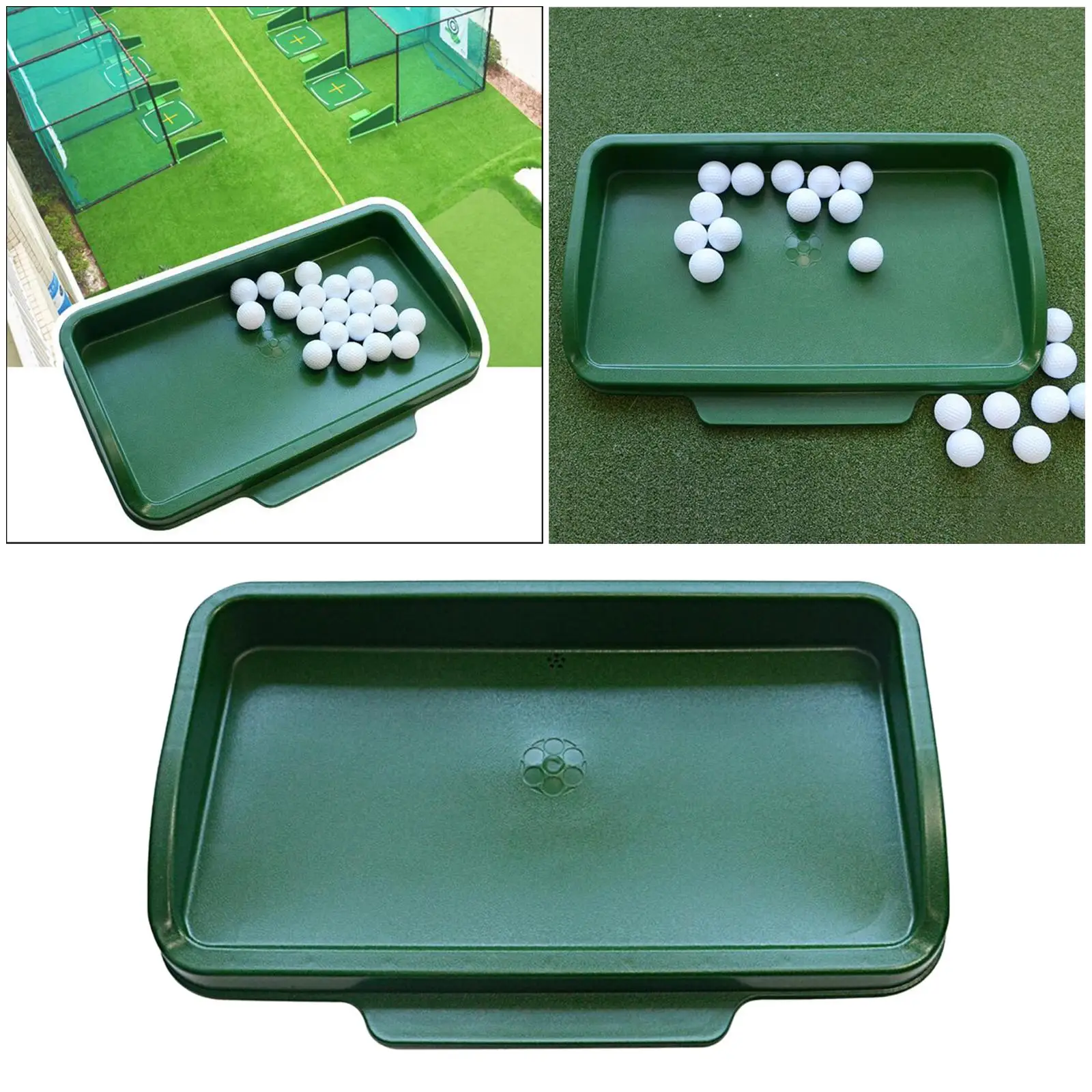 Large Silicone Golf Ball Tray Holder Green Storage Organizer Box for Indoor Outdoor Golf Practice Golfing Accessories