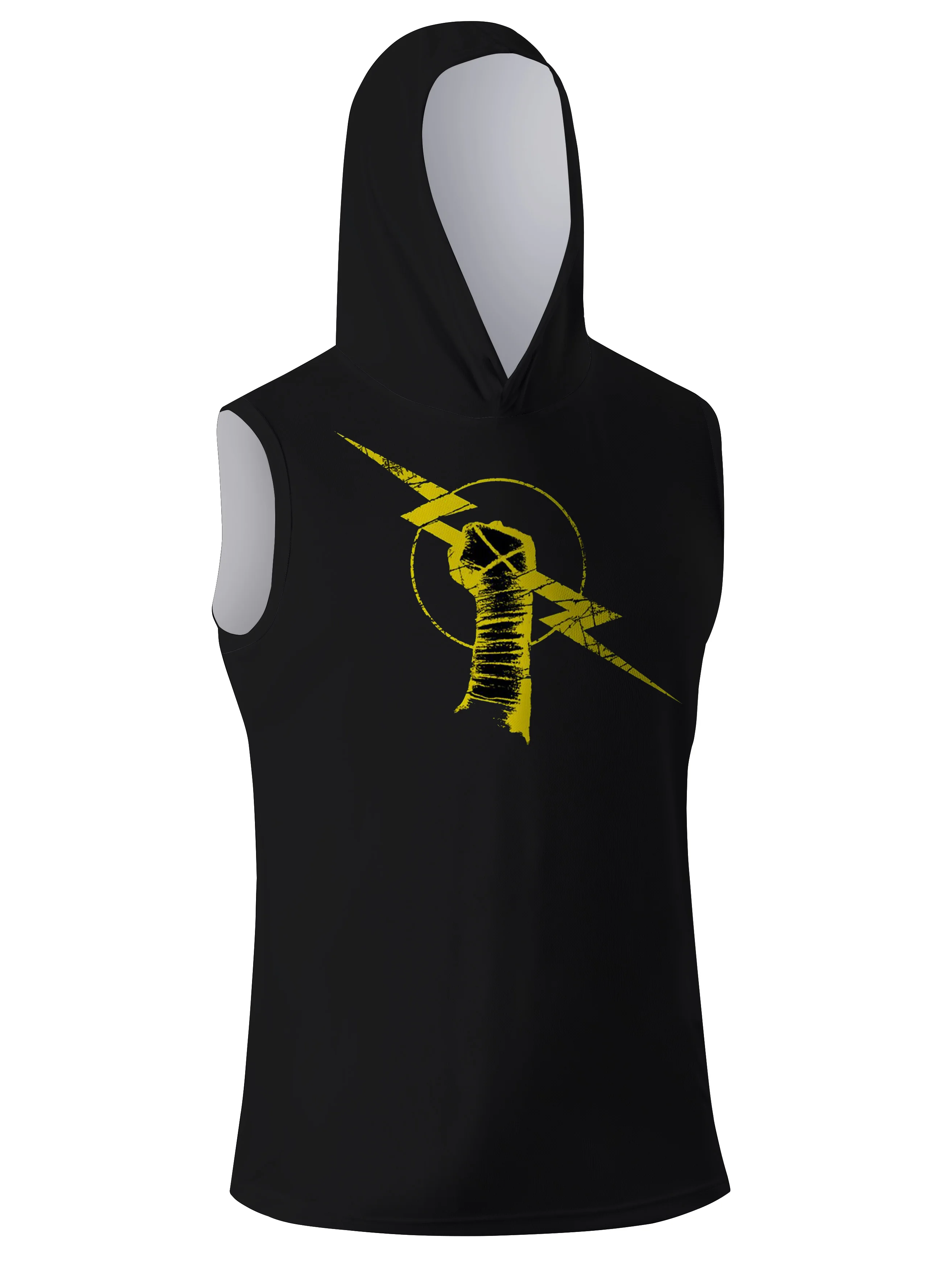 

Summer 3D printed WWE Combat CM Punk Nexus Hooded vest Fashion Sport Outdoor Fitness Breathable retro black men's T-shirt