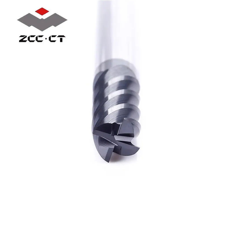 1pcs ZCCCT GM-4E 4-Flute Flattened End Mills With Straight Shank D1.0~D20.0 HRC50 GM Series For General Machining