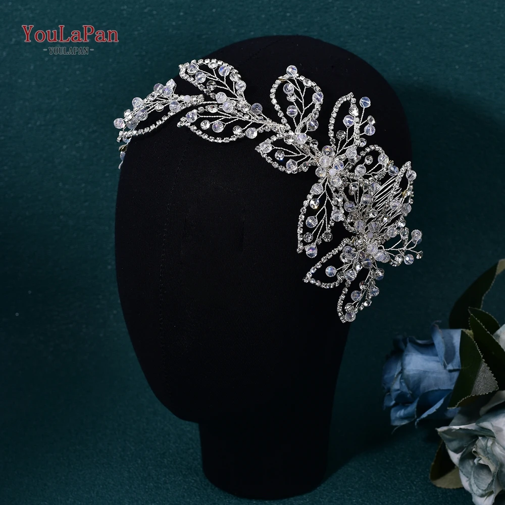 

YouLaPan Bride Rhinestone Headband Wedding Shiny Crystal Hair Comb Bride Accessories Banquet Elegant Women Headwear HP646