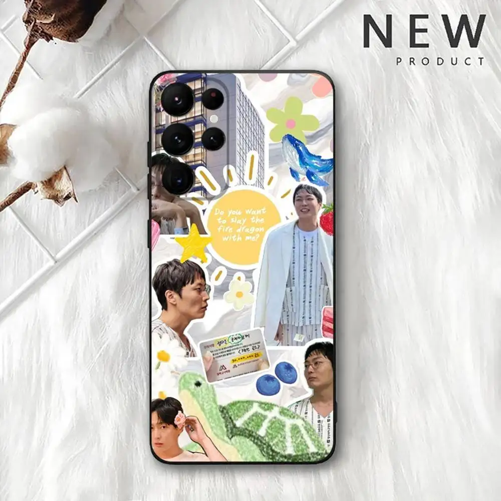 R-Roh J-Jae-Won 電話ケース サムスン S 25、24、23、22、30、21、10、9、ウルトラ、プラス、ライト、FE、4、5G ブラック ソフトケース