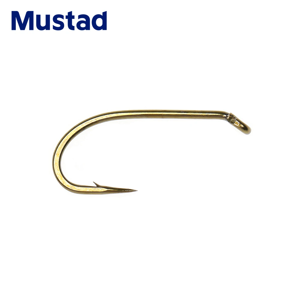 Mustad 30PCS Bronze Finish Nymph/Wet Signature Fly Fishing Hook Micro barb 3X Strong Ringed Eye Forged Trout Flies Hooks