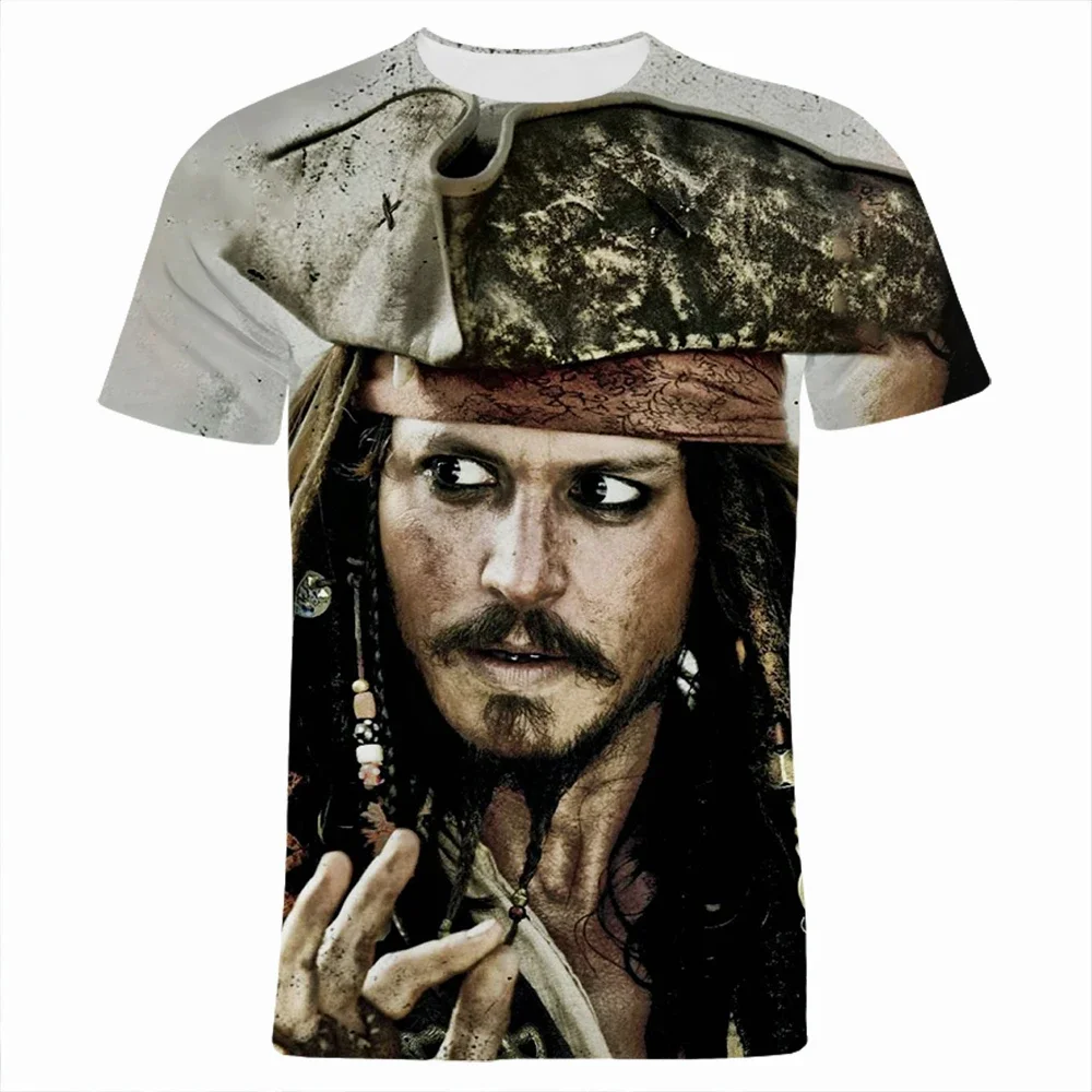 เสื้อยืดสำหรับเด็กเสื้อยืดแขนสั้นสำหรับผู้หญิงเสื้อยืดพิมพ์ลาย3D Pirates of the Caribbean สำหรับฤดูร้อน2024