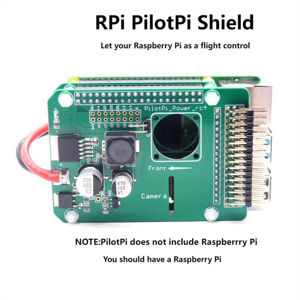 RPi PilotPi Shield Pixhawk Flight Control PX4 Firmware-sensor en voeding met Raspberry Pi OS PIX 32-bits stuurautomaat helikoptervliegtuig