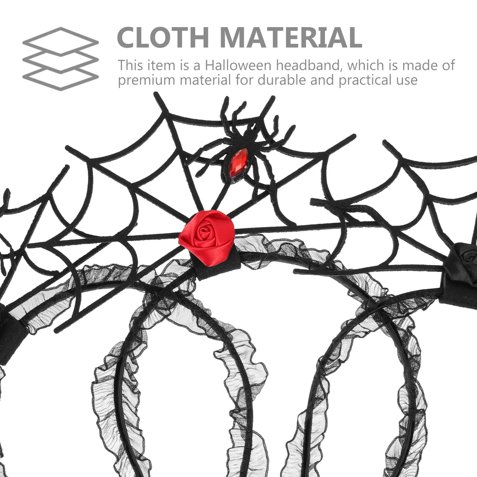 

Набор из 3 кружевных повязок на голову в виде паутины для косплея, Хэллоуина, вечеринок, праздничных костюмов, декоративные аксессуары для волос