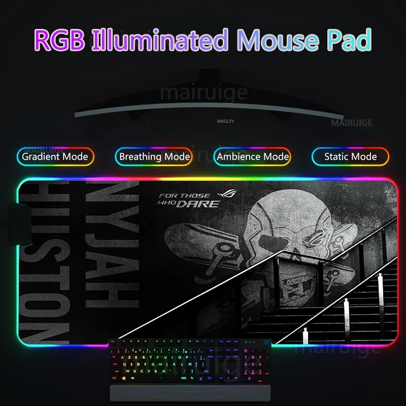 

Skeleton Large RGB Led Mouse Pad MousePad Neon Keyboard DeskMat ASUS City Gamer Backlight Rugs Rog Gaming Accessories Mouse Mat