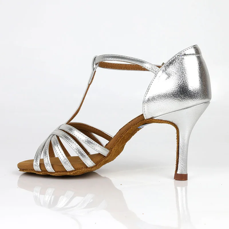Vrouwen Latin Dansschoenen BD217 Sliver Golden Napper Lederen Zool Dames Salsa Stijldansen Schoenen Sandaal Dancesport Shining