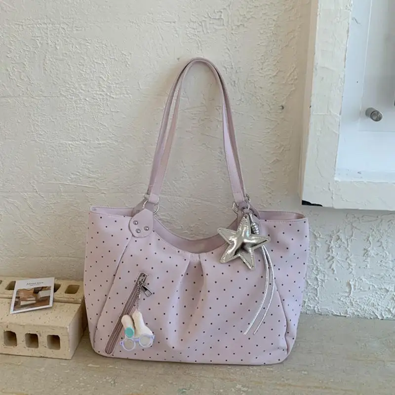 Large Capacity 2026 Tote Bag Vintage PU for Student Shoulder Use