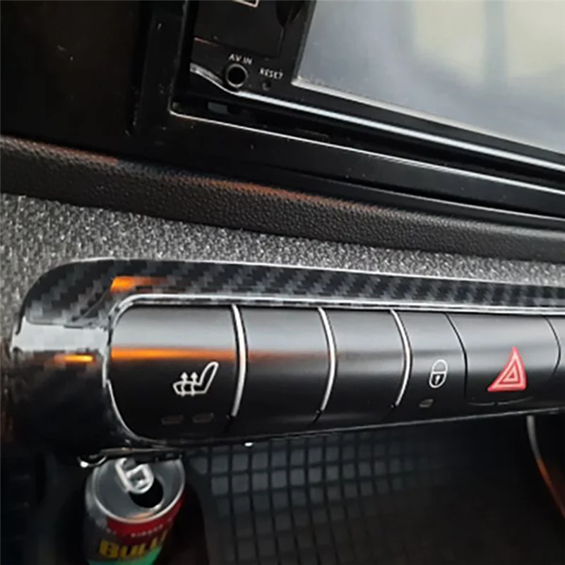 Car Carbon Fiber Center Control Flashing Light Cover Trim Shell for Mercedes Benz Smart 451 Fortwo 2009-2015
