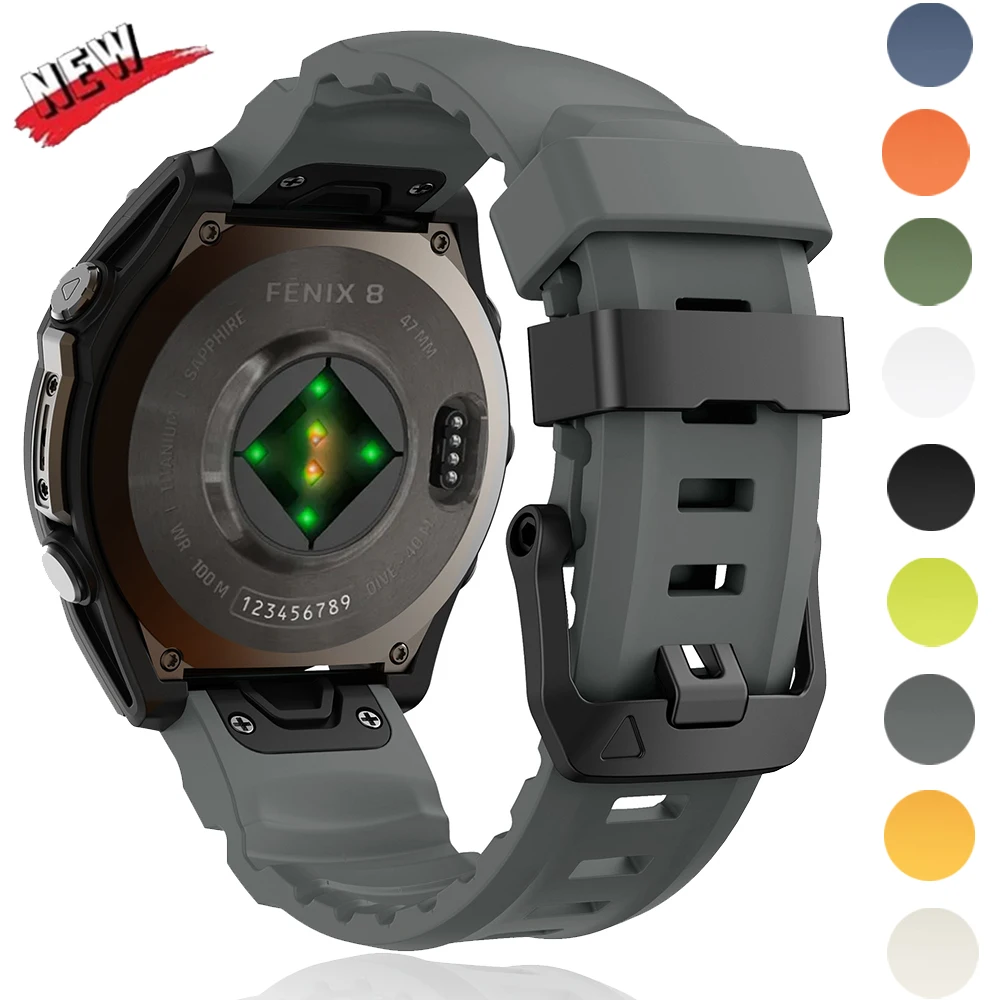 

QuickFit 22mm 26mm Strap for Garmin Fenix 8 E 7X 7 Pro 6 Sapphire Solar Silicone Watchband for Tactix 8 51mm 47mm/Forerunner 970