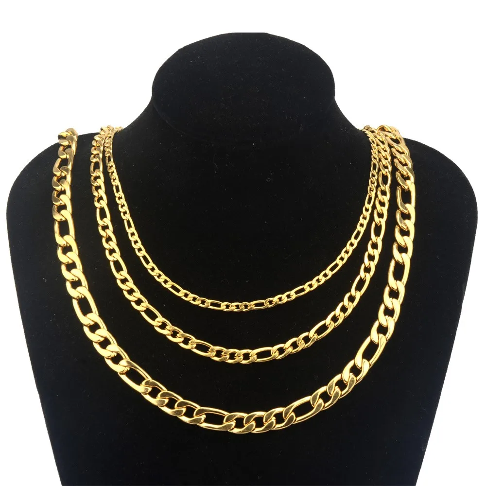 Bwise 2022 collar de cadena Figaro clásico de moda para hombres collar largo de acero inoxidable para hombres y mujeres joyería de cadena