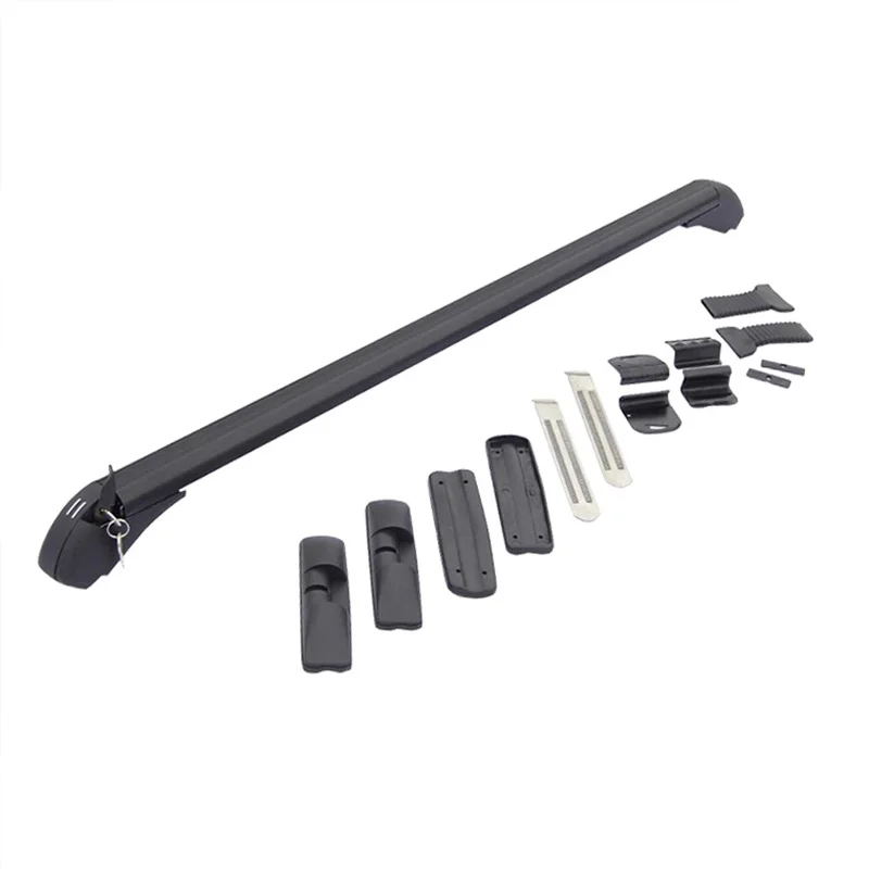 1 Pair Universal Vehicle Car Roof Mounting Rack Rail Bar Black Aluminum Luggage Carrier with Lock Top  Horizontal Bar Top Frame