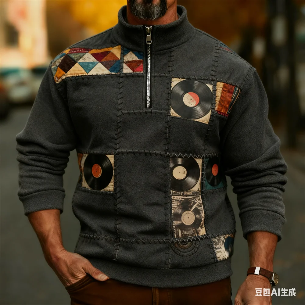 الرجال الوقوف طوق بلوزات لشتاء ثلاثية الأبعاد التصحيح هوديس للرجل الترفيه الرياضة الرمز البريدي هوديي جديد في هوديس وبلوزات #6