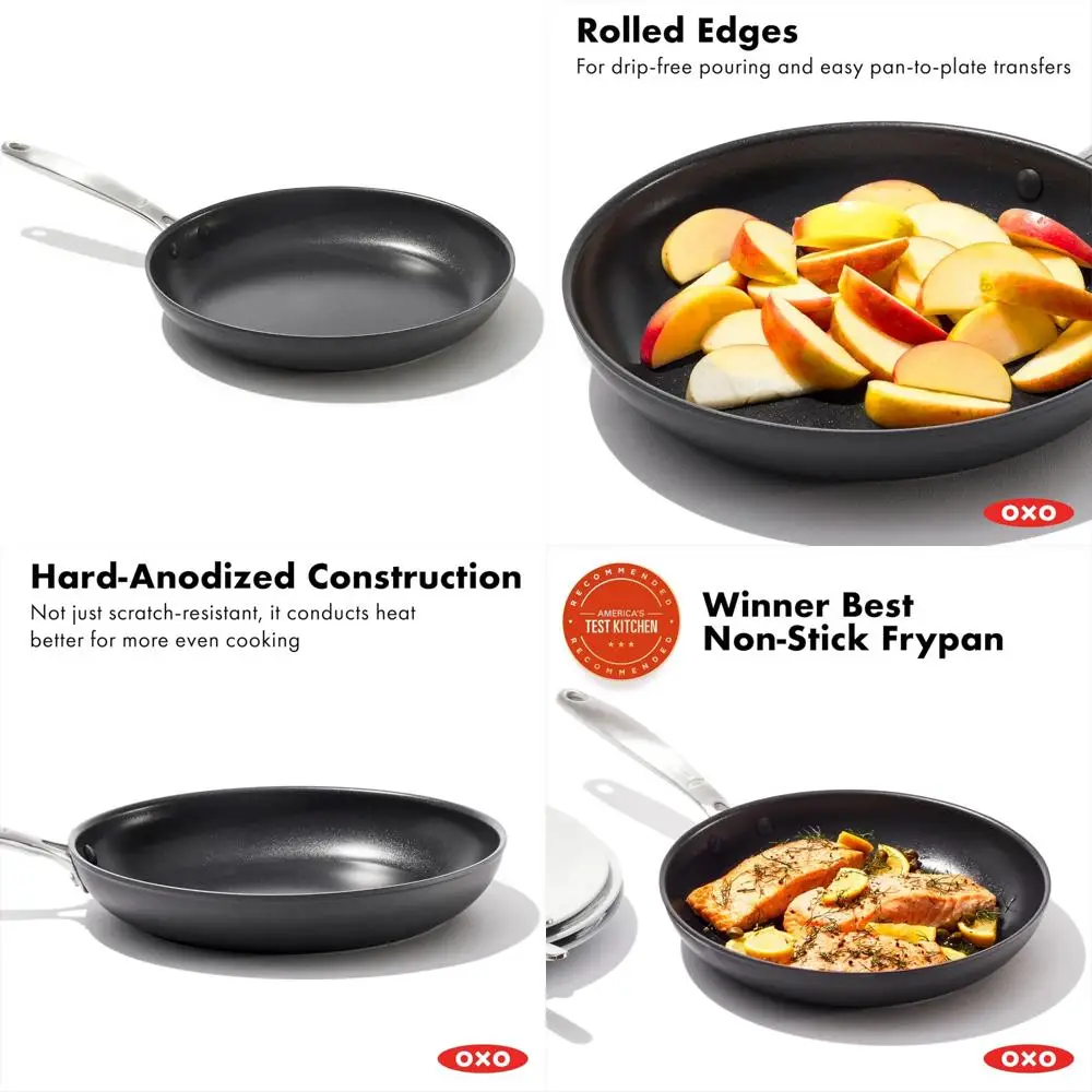 

Durable 10-Inch Nonstick Ceramic Skillet with Hard Anodized Surface and Stainless Steel Construction, PFAS-Free and Scratch Resi