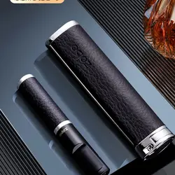 8mm/5mm Cigarette ZOBO Leather Metal Cigarette Holder Filter Set Brown Lung Filter Mouthpiece