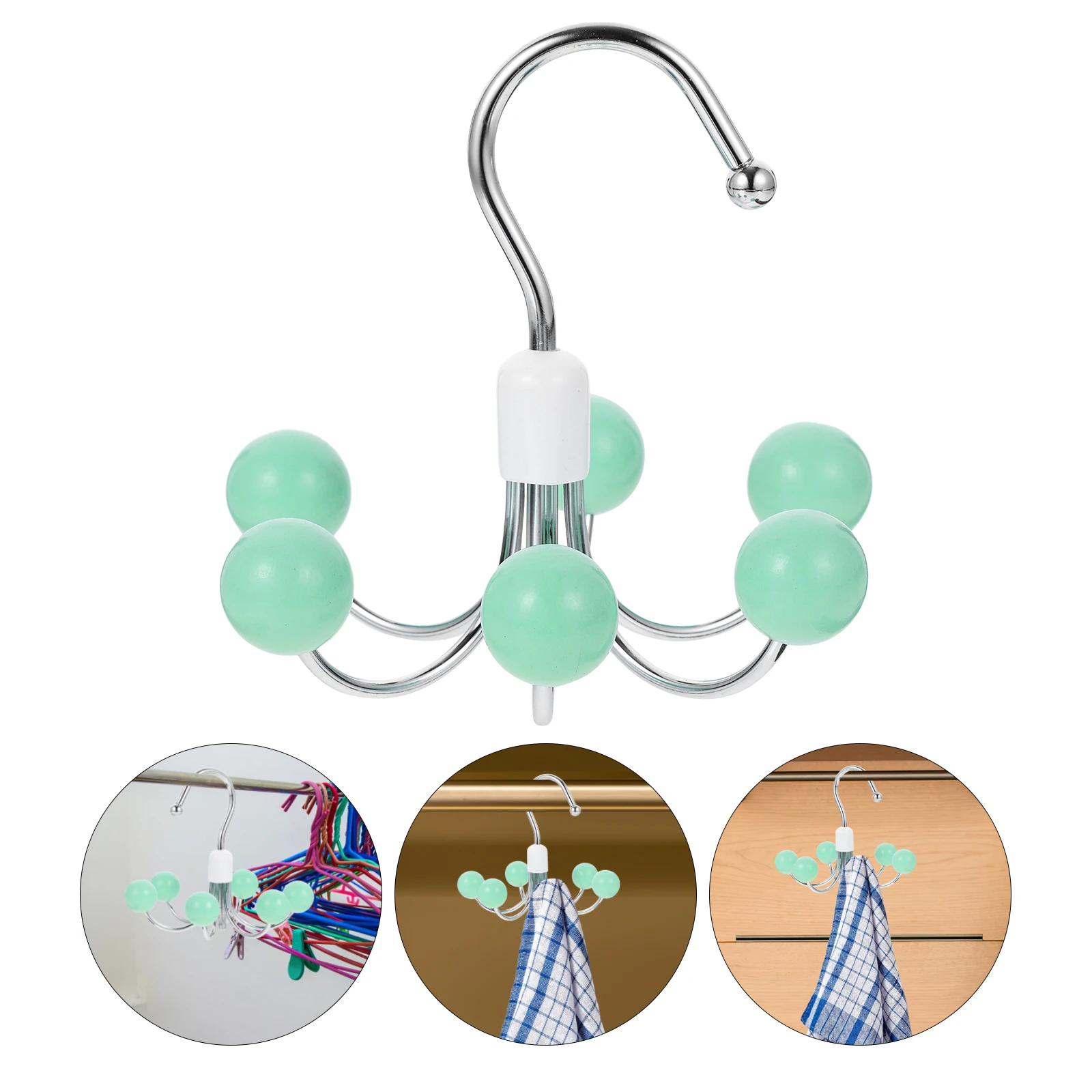 

Coat Hanger Swivel Hook Closet Storage High Manganese Steel Hanging Organizer Swinging Scarf