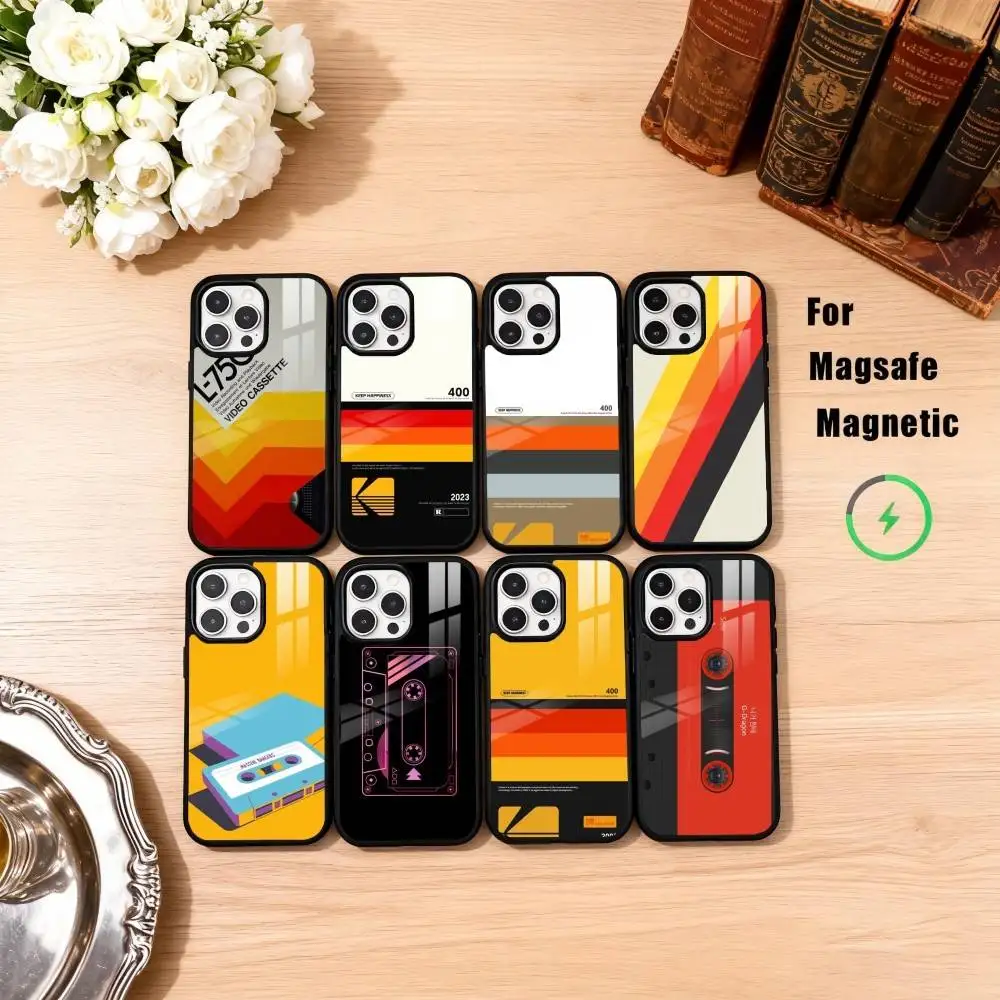 

Video Cassette Tape Phone Case For iPhone17,16,15,14,13,12,11 Plus,Pro Max Magnetic For Magsafe Wireless Charging