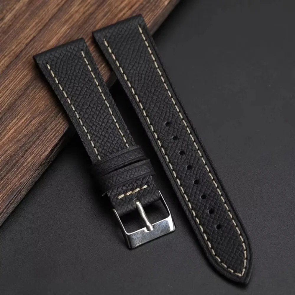 Genuine Epsom Cowhide Leather Watch Strap 18mm 19mm 20mm 21mm 22mm For Cartier Tank Vacheron Constantin