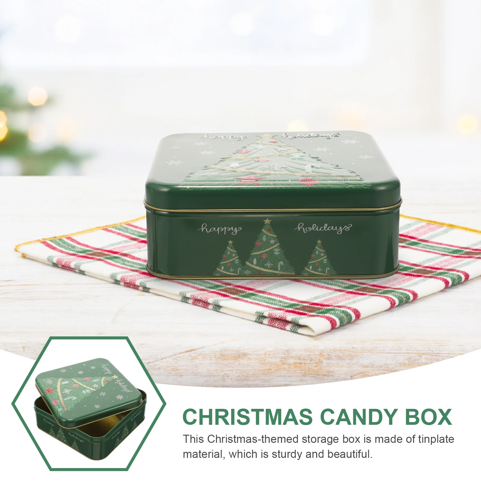 

Christmas Cookie Tin Decorative Small Gift Box for Candy Biscuit Chocolate Storage Christmas Packaging Cookie Tins