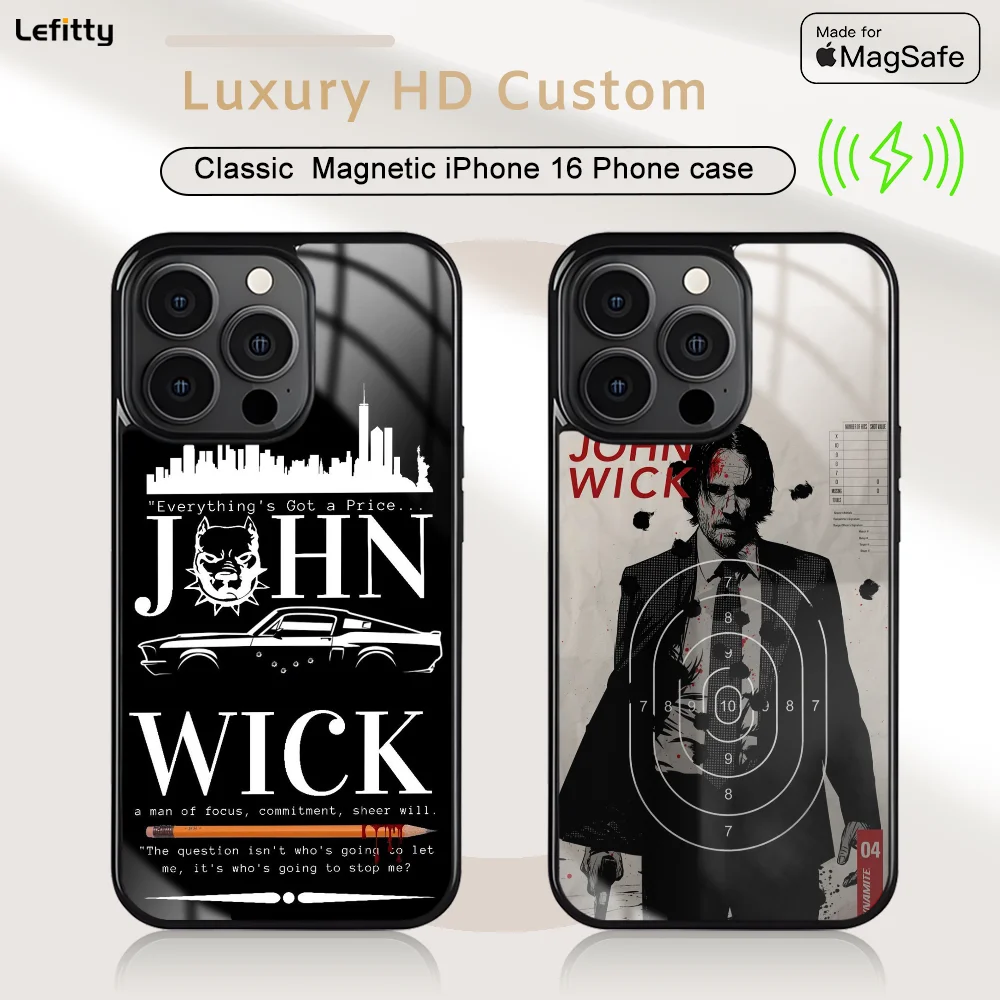 

Movie J_John Wick Chapter Phone Case For iPhone 16 15 14 13 12 11 Pro Max Plus Mini Magnetic Magsafe Wireless Charging Cover