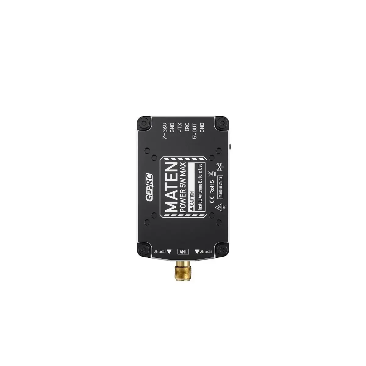 GEPRC MATEN 5.8G 5W VTX PRO Supports the IRC Tramp VTX Control Protocol with Built-in Microphone and Superior Heat Dissipation