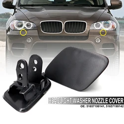 Headlight Washer Nozzle Spray Jet Cover Right Left Unpainted Cap Front Bumper 51657199141 51657199142 For BMW X5 E70 2007-2013