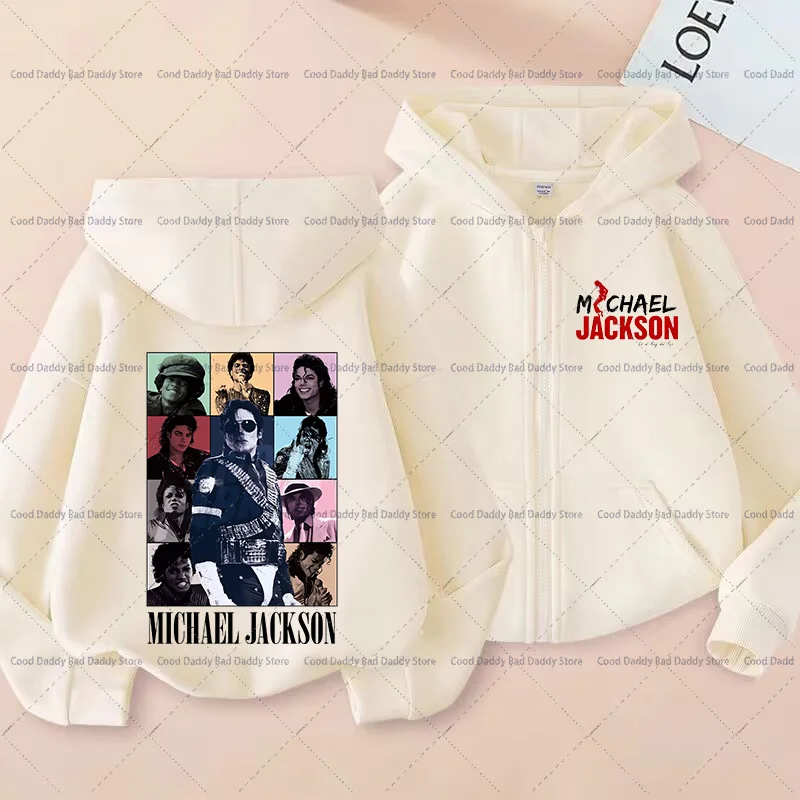 Kinder Freizeitjacke Herbstkleidung King of Pop MJ Mode Hoodie Jacke für Jungen Mädchen Kinder Michael Jackson Reißverschluss Kapuzenpullover – Detail 6