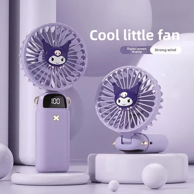 Kawaii Cartoon Portable Fan Cute Black Bow Design Mini Handheld USB Rechargeable Small Fan For Women Teens Fans Gift wholesale