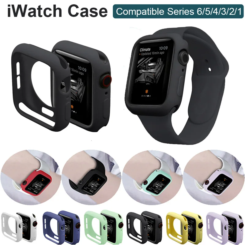 Candy Soft Silicone Case for Apple Watch 3 42MM 38MM Cover protector Shell for iWatch 6 SE 7 8 45MM 41MM 44MM 40MM Watch Bumper