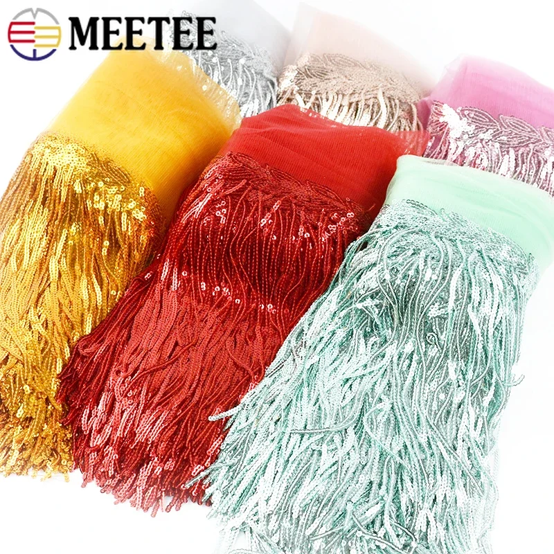 5/10yards meetee 20cm sequins Bojt Cafrang trims csipkével Pántlika esküvői Avatás ruhát Ablakszövet DIY handmade Megvarr ruhák accessor