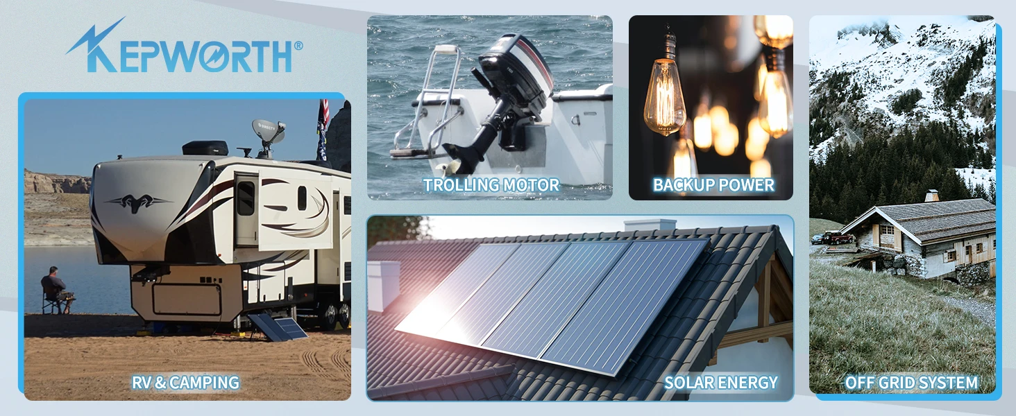 EU Stocks New LiFePO4 Deep Cycle Battery 12V 100Ah 120Ah 180Ah 300Ah Built-in Upgraded BMS For Golf Carts Marine Trolling Motor