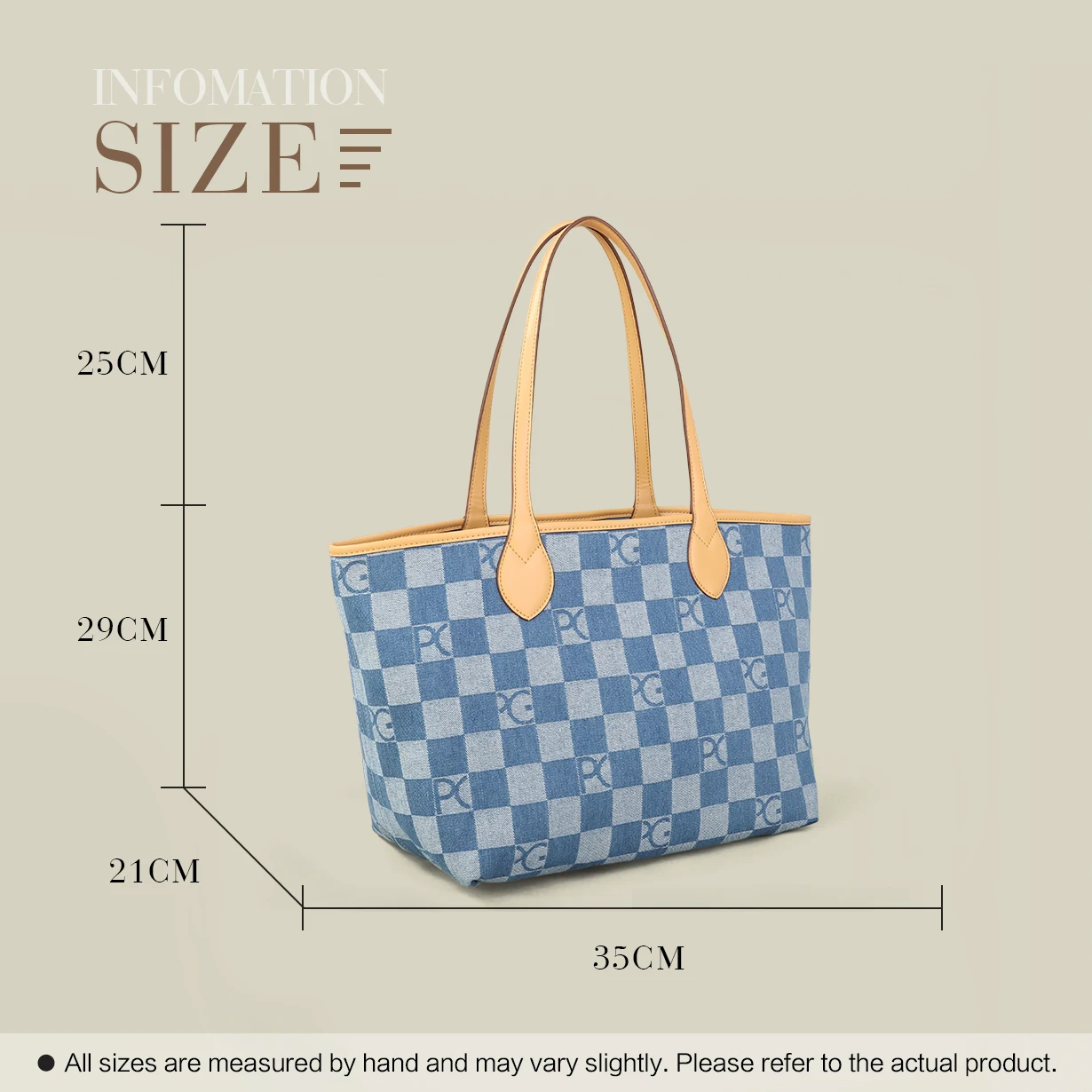 PG Damen-Tragetasche, Schlichte Doppelseitige Mutter-Kind-Tasche mit Großer Kapazität, Lässige Handtasche, Einkaufstasche – Detail 21