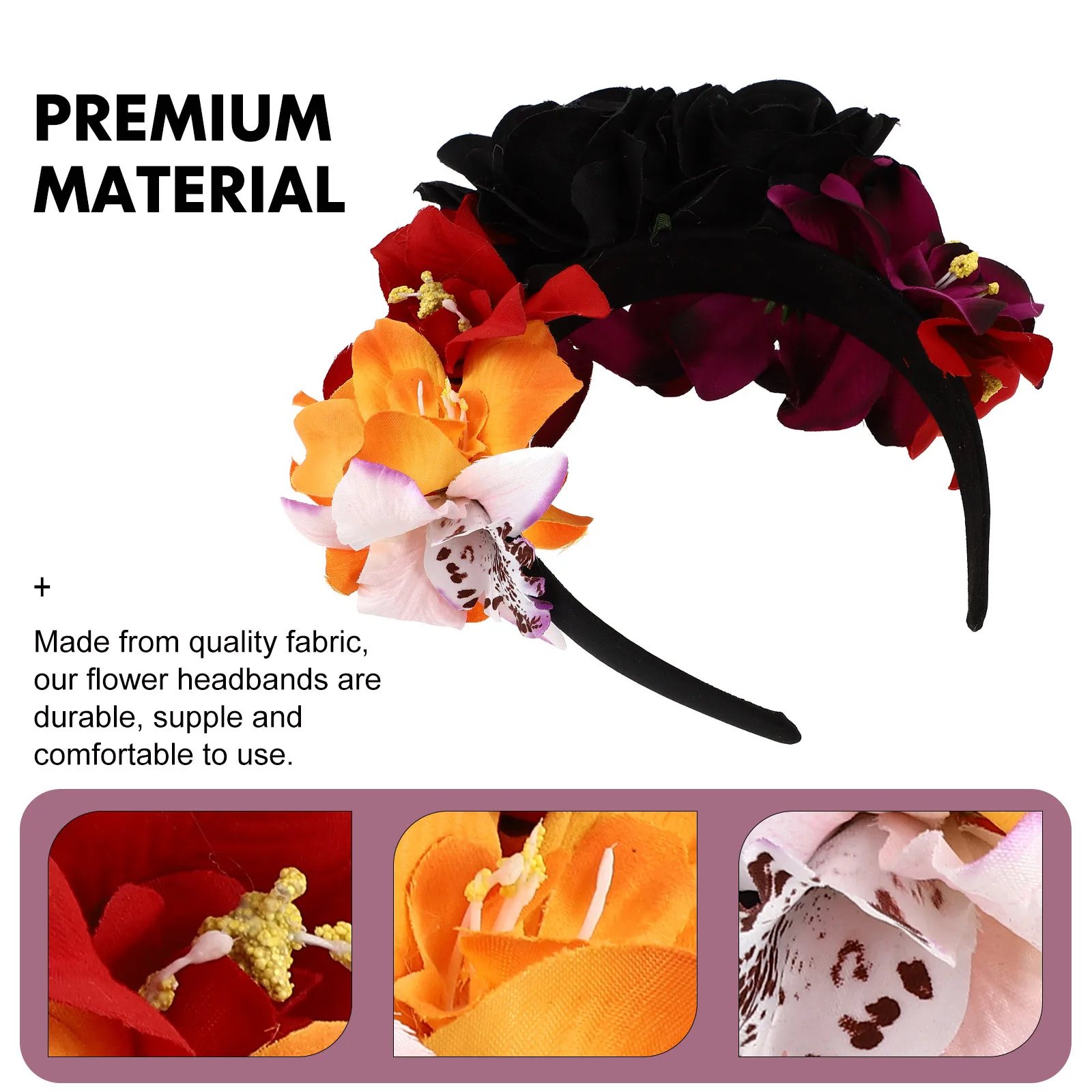 1 قطعة عقال الشعر زهرة الورد النساء الأزهار هيرباند لحفل الزفاف صور الدعامة عطلة حفلة تنكرية الشاطئ التبعي